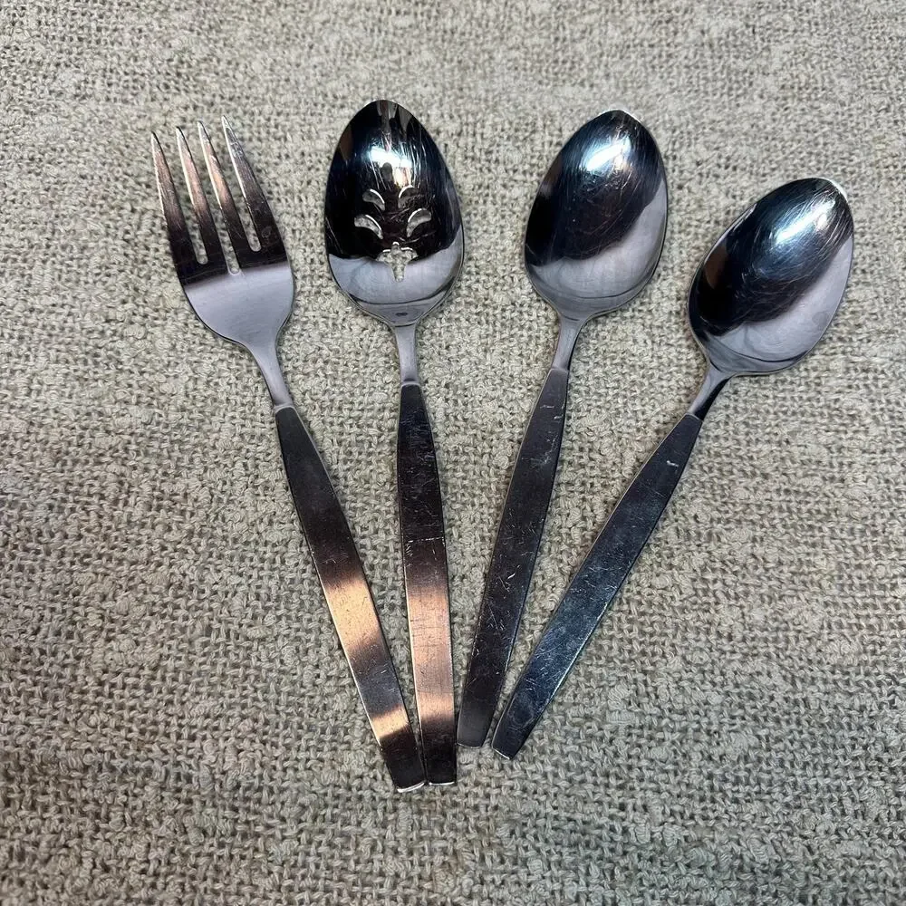 Vintage Oneida Community FROSTFIRE Stainless Serving Set - 4 Piece Hostess Set